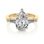 Yellow :: modern pear cut lab grown diamond three stone engagement ring luxury design