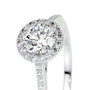 Common :: Aravellea round cut halo engagement ring lab grown diamond elegant design