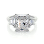common :: Zenvique radiant lab grown diamond three stone ring IGI certified engagement ring
