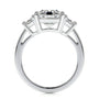 common :: Zenvique radiant cut three stone lab grown diamond ring elegant bridal jewelry