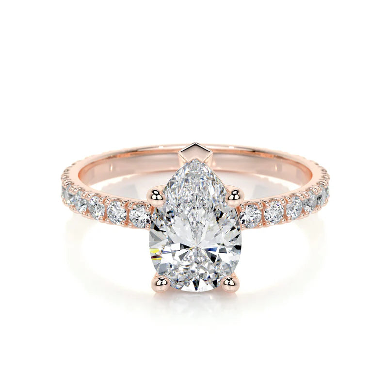 Rose :: luxury pear lab diamond engagement ring fine jewelry bridal ring