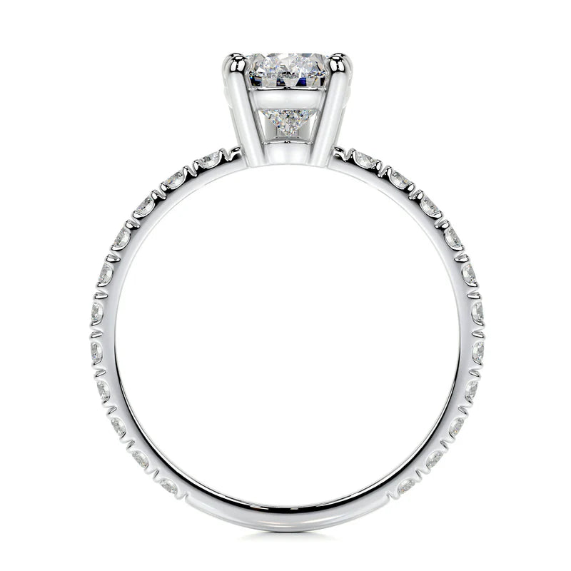 White :: IGI certified pear lab diamond engagement ring elegant fine jewelry