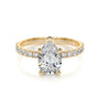 Yellow :: elegant pear cut lab grown diamond ring timeless engagement design