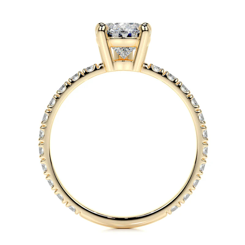 Yellow :: fine jewelry pear lab grown diamond engagement ring women ring