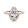 Rose :: luxury pear lab diamond halo engagement ring fine jewelry bridal ring