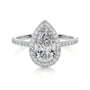 White :: Zenvoriax pear halo lab grown diamond engagement ring IGI certified