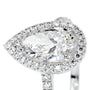 White :: Zenvoriax pear cut halo lab grown diamond ring luxury engagement design
