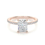 Rose :: radiant pavé lab grown diamond engagement ring sparkle white gold band