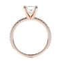 Rose :: radiant lab grown diamond engagement ring with pavé band brilliance