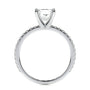 White :: IGI certified radiant lab diamond pavé engagement ring elegant bridal jewelry