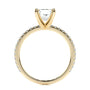Yellow :: fine jewelry radiant lab grown diamond pavé engagement ring women ring
