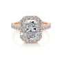 Rose :: elegant halo lab grown diamond engagement ring timeless design