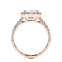 Rose :: lab grown diamond halo engagement ring with side stones brilliance