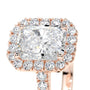 Rose :: premium lab diamond halo engagement ring IGI certified fine jewelry