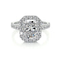 White :: lab grown diamond halo engagement ring IGI certified luxury bridal ring