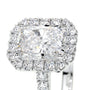 White :: lab grown diamond engagement ring with halo setting sparkle design