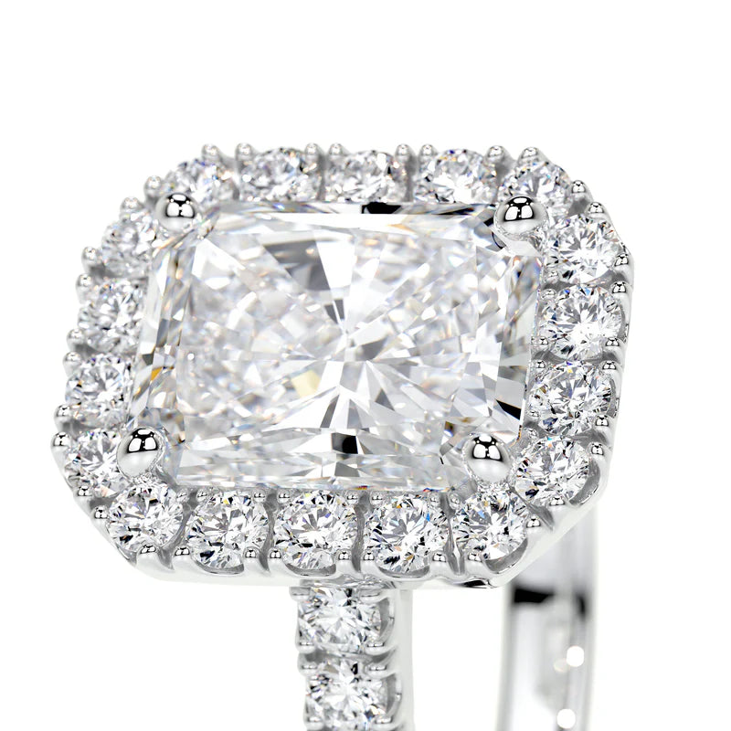 White :: lab grown diamond engagement ring with halo setting sparkle design