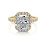 Yellow :: handcrafted halo lab grown diamond engagement ring luxury design