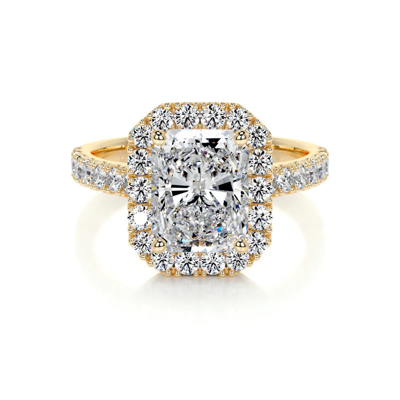 Yellow :: handcrafted halo lab grown diamond engagement ring luxury design