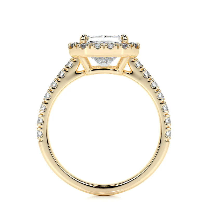 Yellow :: women’s lab diamond halo engagement ring Yellow gold luxury band