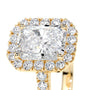 Yellow :: classic halo lab grown diamond engagement ring elegant bridal style
