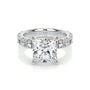 White :: Lunavique princess pavé lab grown diamond engagement ring IGI certified
