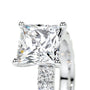 White :: Lunavique princess cut pavé lab grown diamond ring elegant engagement design