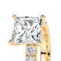 Yellow :: women’s princess cut lab diamond pavé engagement ring white gold band