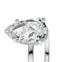 White :: pear hidden halo lab grown diamond engagement ring sparkle white gold band