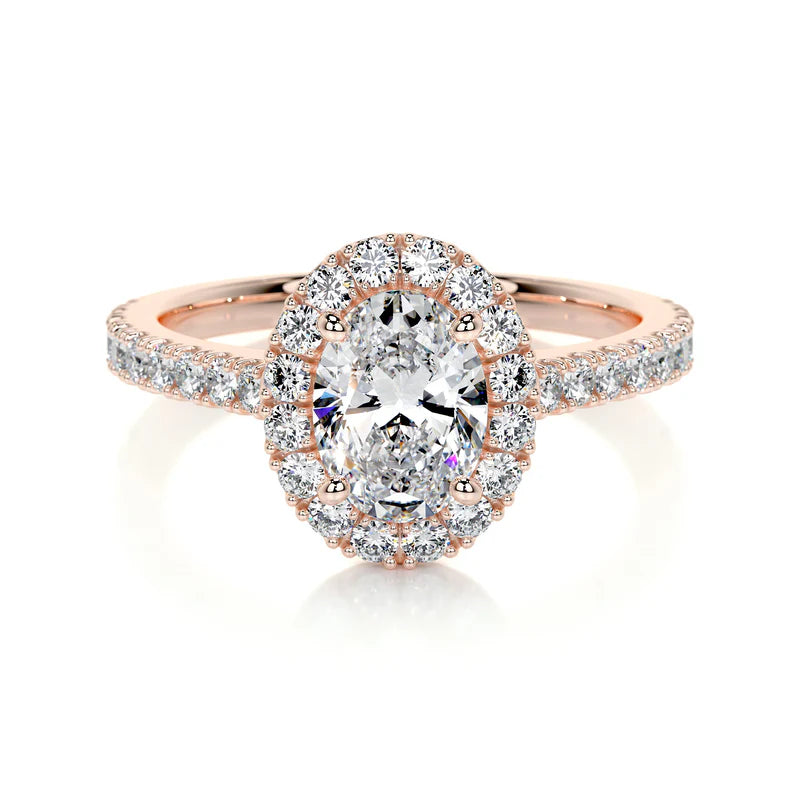 Rose :: luxury oval lab diamond halo engagement ring fine jewelry bridal ring