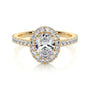 Yellow :: elegant oval cut halo lab grown diamond ring timeless engagement design