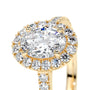 Yellow :: women’s oval cut lab diamond halo engagement ring white gold band
