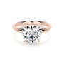 Rose :: round hidden halo lab grown diamond engagement ring sparkle white gold band