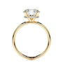 Yellow :: fine jewelry round lab grown diamond engagement ring hidden halo women ring