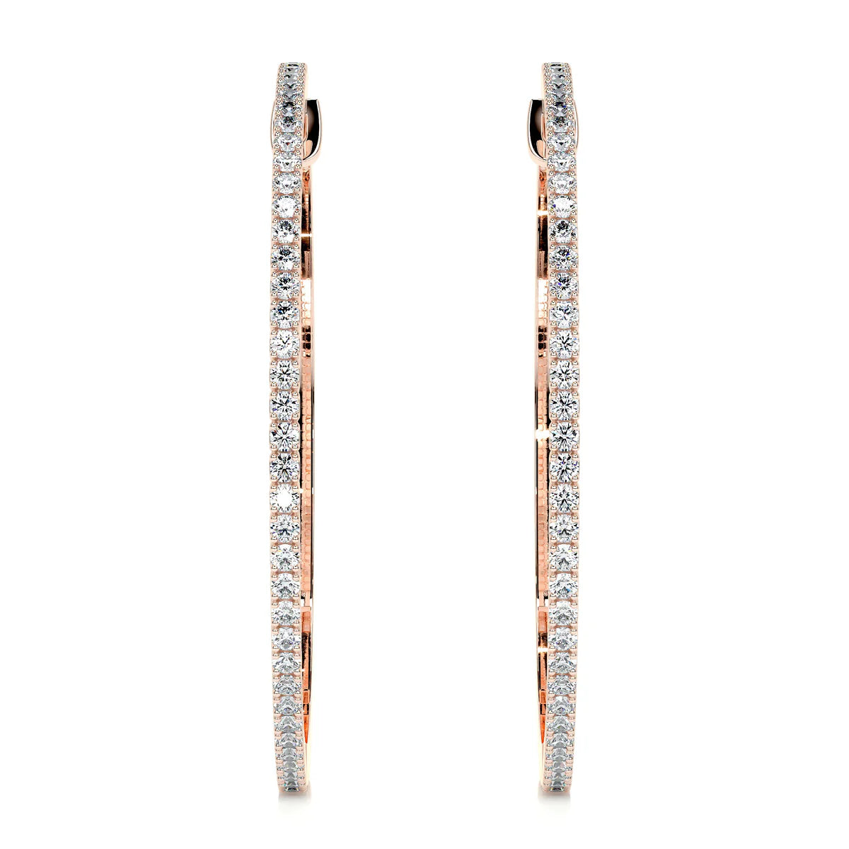 Rose :: modern lab grown diamond hoop earrings 0.60ct white gold sleek small hoop design