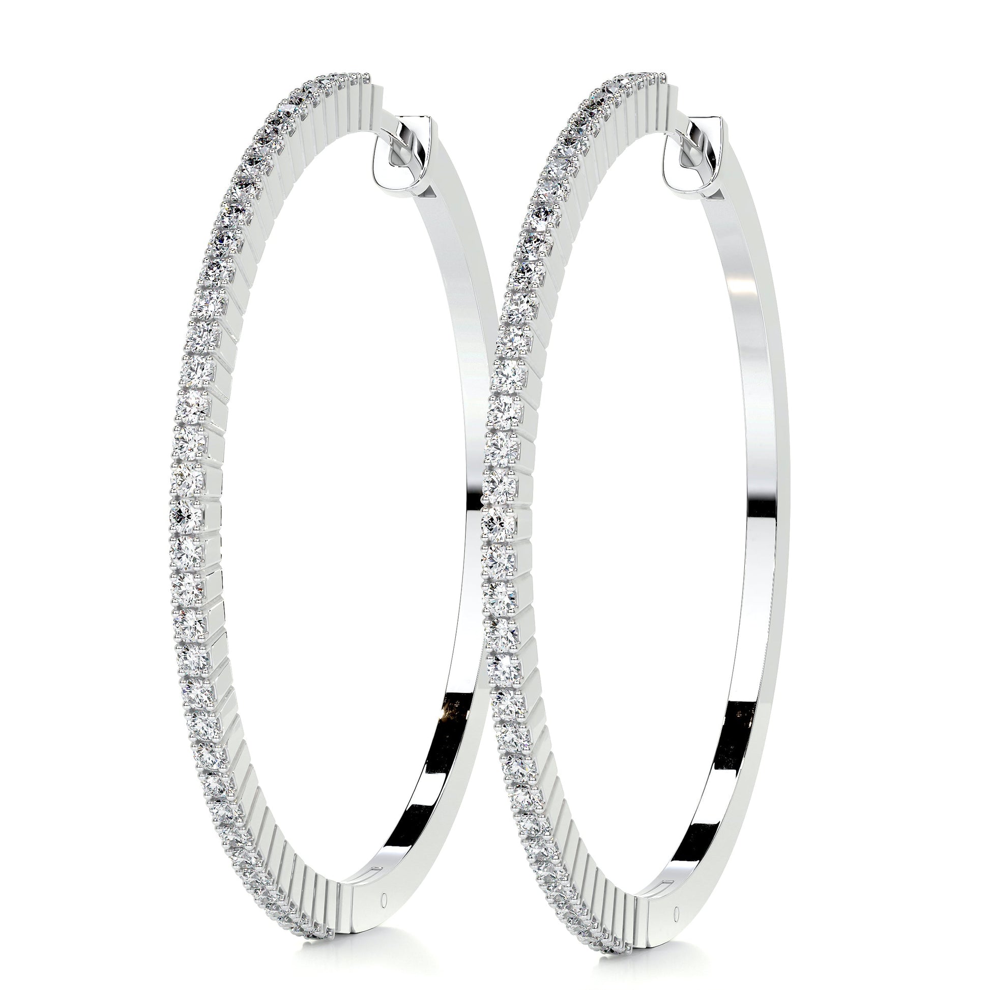White :: delicate lab grown diamond hoop earrings 0.60ct total weight white gold minimal everyday luxury hoops