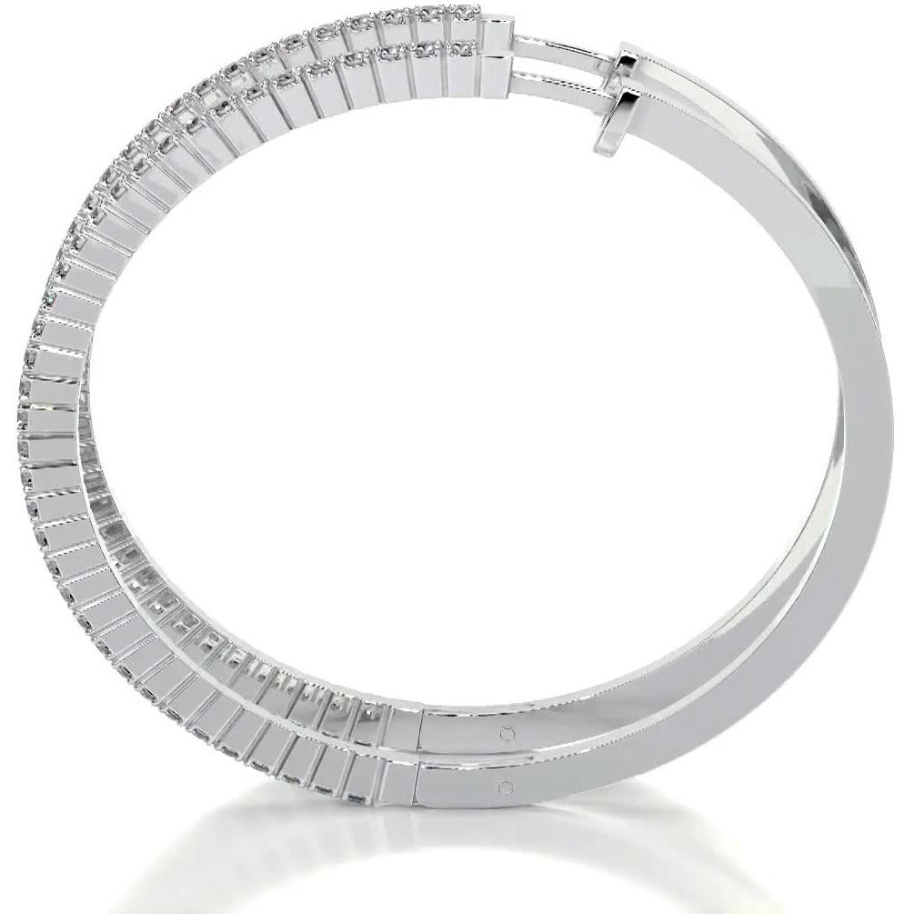 White :: elegant 0.60 carat lab grown diamond hoops white gold minimal circular everyday jewelry