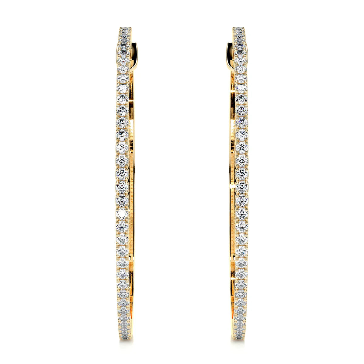 Yellow :: minimalist lab grown diamond hoop earrings 0.60ct white gold refined daily wear jewelry