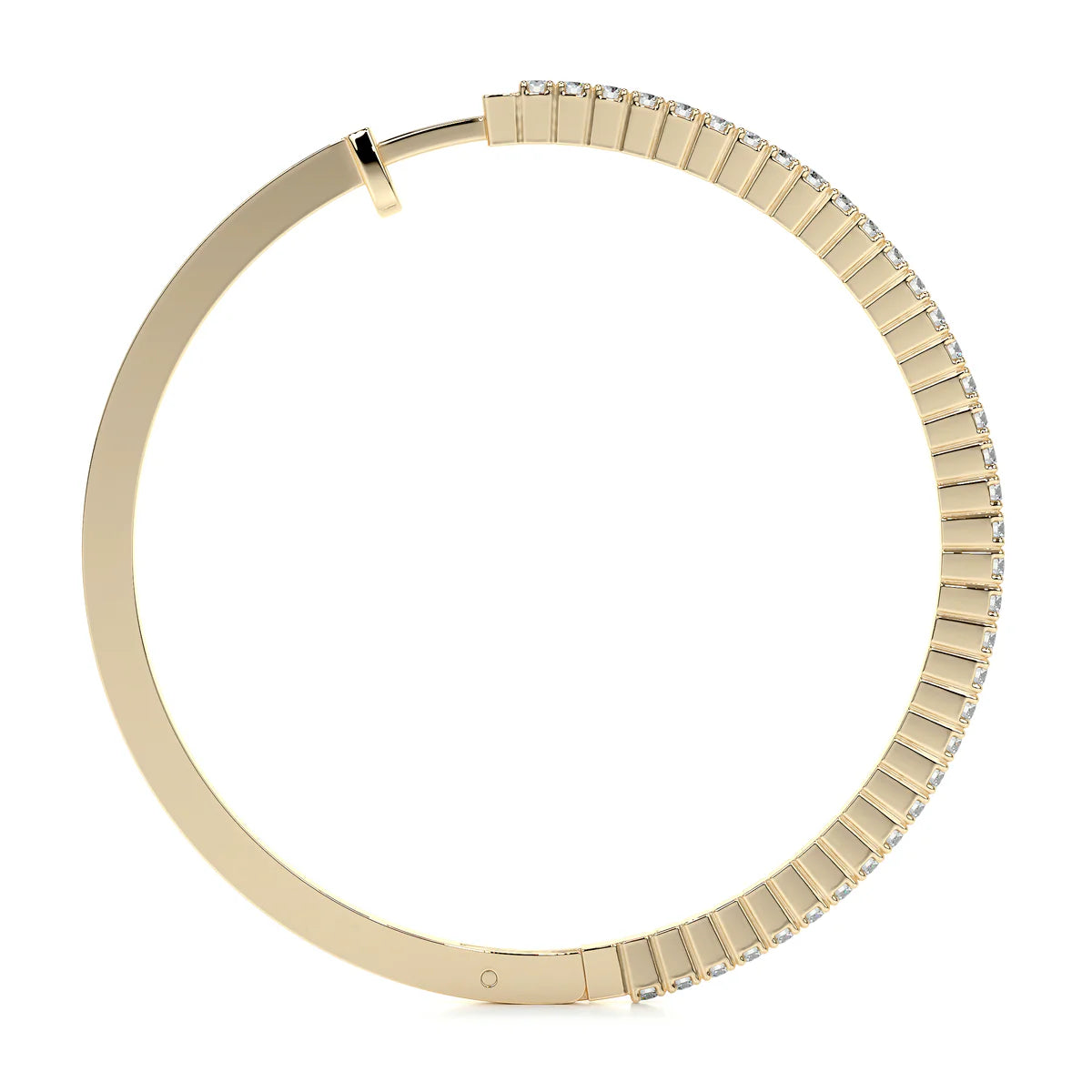 Yellow :: classic small hoop earrings lab grown diamonds 0.60 carat white gold simple elegant design