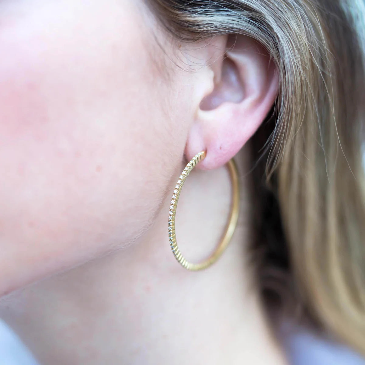 Yellow :: refined lab grown diamond huggie hoop earrings 0.60 carat white gold elegant minimal jewelry