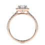 Rose :: premium round lab diamond halo engagement ring IGI certified ring