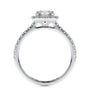 White :: round halo lab grown diamond engagement ring sparkle white gold band