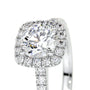 White :: IGI certified round lab diamond halo engagement ring elegant fine jewelry