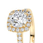 Yellow :: fine jewelry round lab grown diamond halo engagement ring women ring