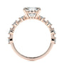 Rose :: oval lab grown diamond engagement ring with pavé band brilliance