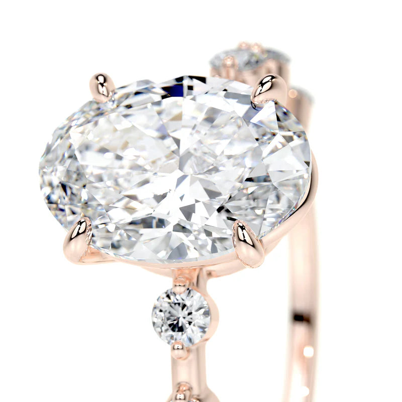 Rose :: modern oval pavé lab grown diamond engagement ring bridal jewelry