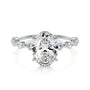 White :: Seranique oval pavé lab grown diamond engagement ring IGI certified