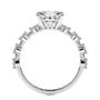 White :: oval lab grown diamond engagement ring pavé band white gold luxury ring