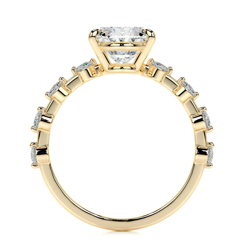 Yellow :: fine jewelry oval lab grown diamond pavé engagement ring women ring