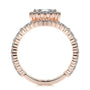 Rose :: pear lab grown diamond engagement ring with halo setting brilliance
